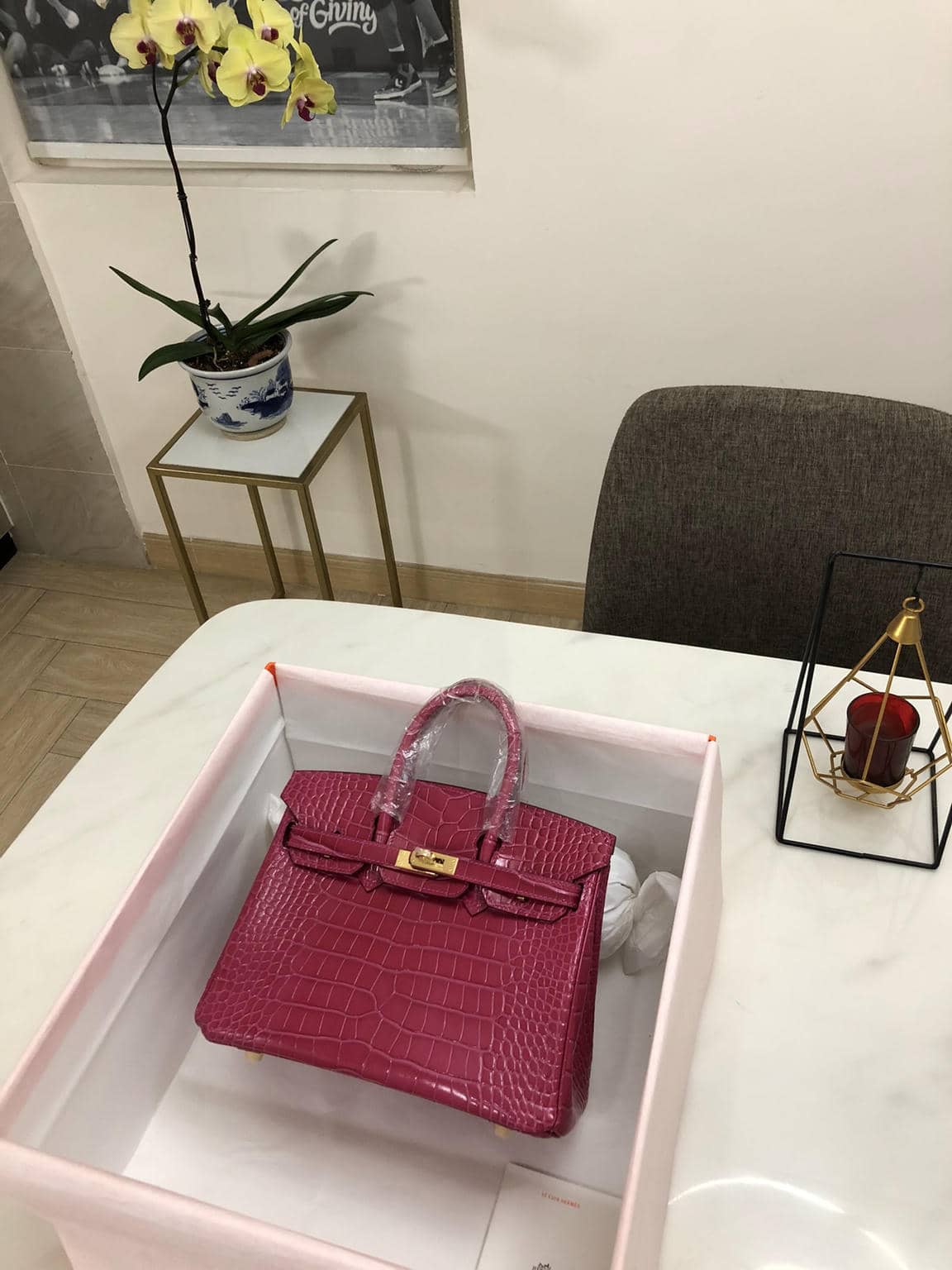 Birkin Crocodile-Embossed Cow Leather-8
